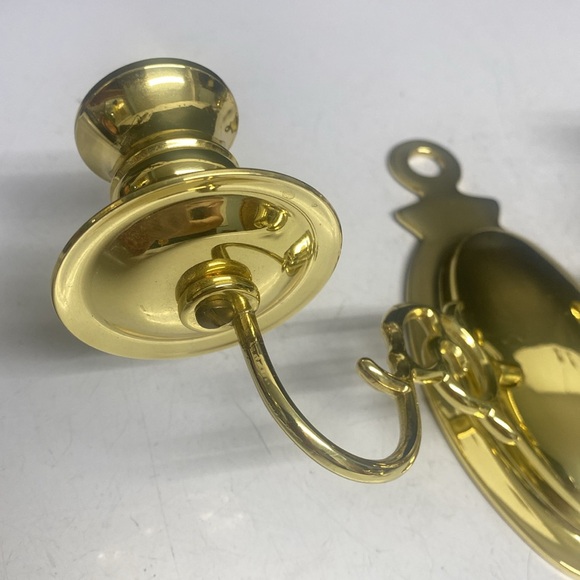 Brass Double Candle Wall Sconce Hanging Sconce Set of Two - Picture 4 of 17